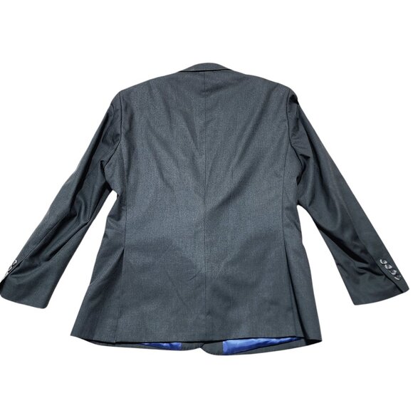 Billy London Mens Dark Gray Blazer Suit Jacket 44R Polyester & Rayon Blend - Picture 2 of 11